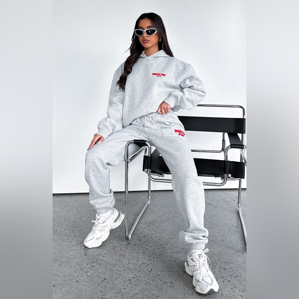 Women's Gray White Fox Sweatpants